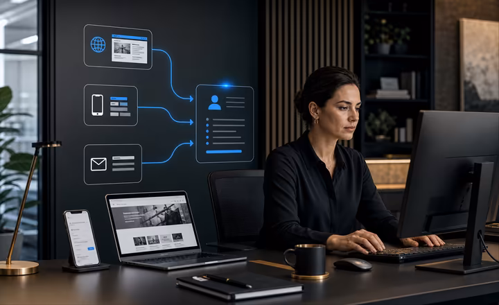 Customer inquiry moving from multiple entry channels into one qualified and owned service record